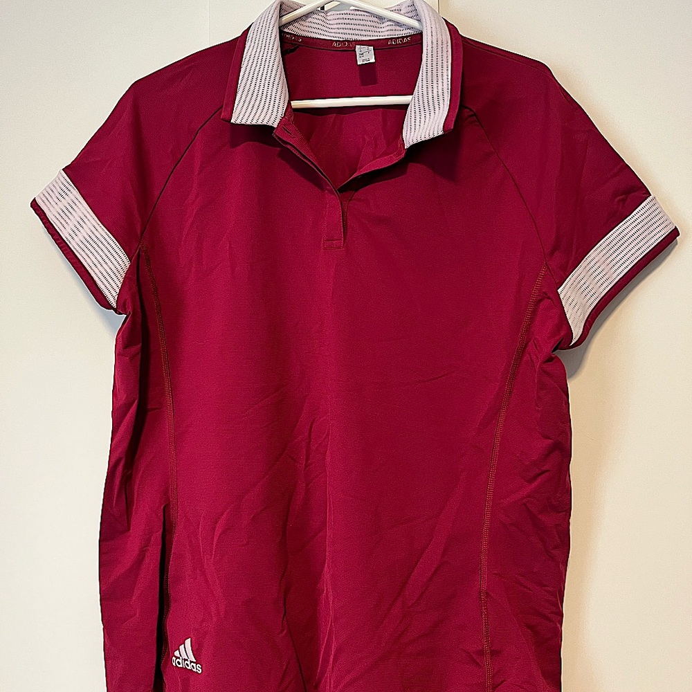 Women’s Adidas Pink Short Sleeve Golf Shirt